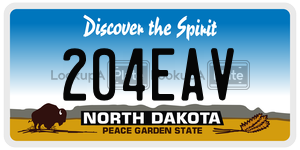 204EAV  license plate in ND