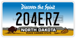 204ERZ  license plate in ND