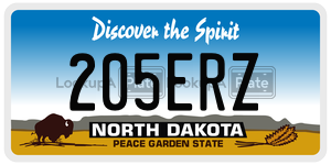 205ERZ  license plate in ND