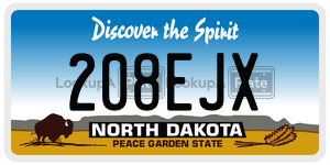 208EJX  license plate in ND