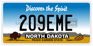 209EME  license plate in ND