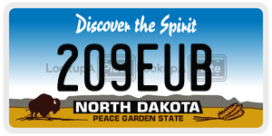 209EUB  license plate in ND