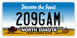 209GAM  license plate in ND