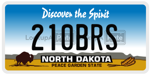210BRS  license plate in ND