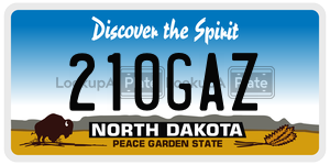 210GAZ  license plate in ND