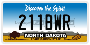 211BWR  license plate in ND
