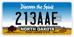 213AAE  license plate in ND