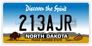 213AJR  license plate in ND