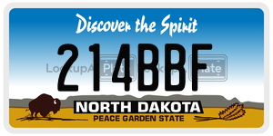 214BBF  license plate in ND