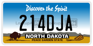 214DJA license plate in North Dakota