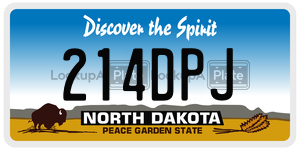 214DPJ  license plate in ND