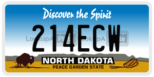 214ECW  license plate in ND
