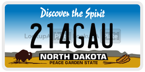 214GAU  license plate in ND