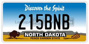 215BNB  license plate in ND