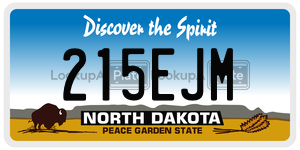 215EJM  license plate in ND