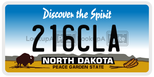 216CLA  license plate in ND