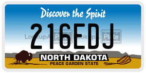 216EDJ license plate in North Dakota
