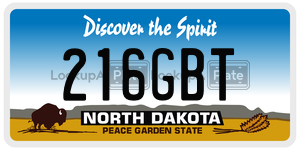 216GBT  license plate in ND