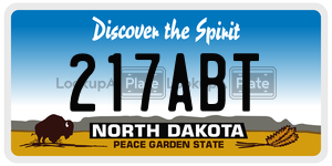 217ABT  license plate in ND
