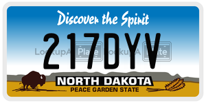 217DYV  license plate in ND