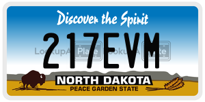 217EVM  license plate in ND