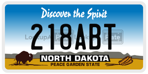 218ABT  license plate in ND
