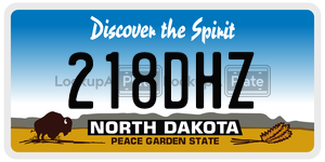 218DHZ  license plate in ND