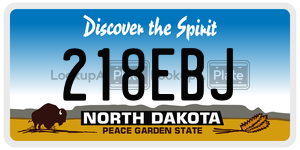 218EBJ  license plate in ND
