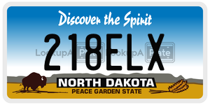 218ELX  license plate in ND