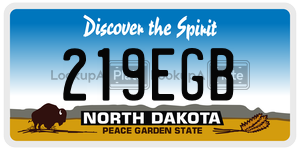 219EGB  license plate in ND