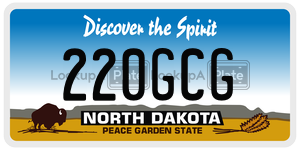 220GCG  license plate in ND