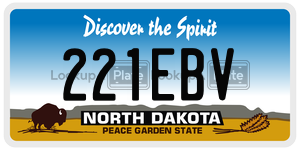 221EBV  license plate in ND