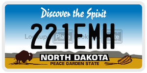 221EMH  license plate in ND