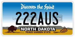 222AUS  license plate in ND