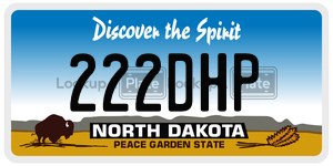 222DHP  license plate in ND