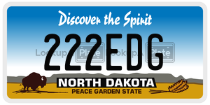 222EDG  license plate in ND