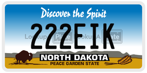 222EIK  license plate in ND