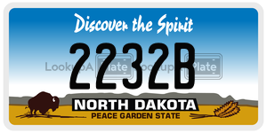 2232B  license plate in ND