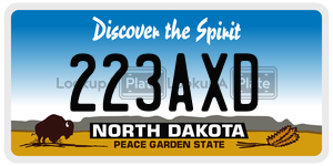 223AXD  license plate in ND