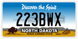 223BWX  license plate in ND