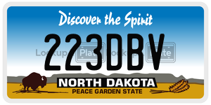 223DBV  license plate in ND
