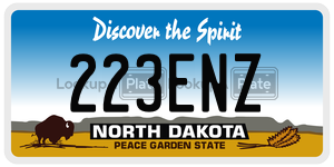 223ENZ  license plate in ND