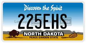 225EHS license plate in North Dakota
