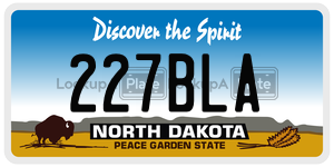 227BLA  license plate in ND