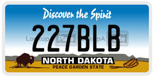 227BLB  license plate in ND