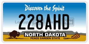 228AHD  license plate in ND