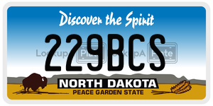 229BCS  license plate in ND