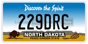229DRC  license plate in ND