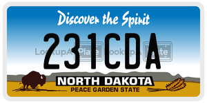 231CDA  license plate in ND