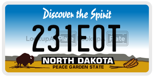231EOT  license plate in ND